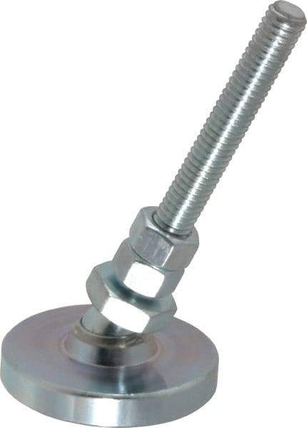 Gibraltar - 3/8-16 Bolt Thread, Studded Pivotal Stud Mount Leveling Pad & Mount - 2,000 Max Lb Capacity, 2" Base Diam - Americas Industrial Supply