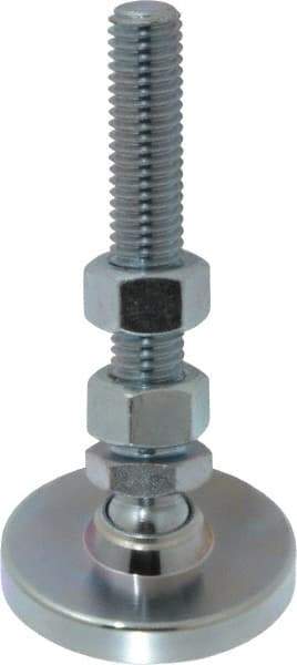 Gibraltar - 1/2-13 Bolt Thread, Studded Pivotal Stud Mount Leveling Pad & Mount - 3,500 Max Lb Capacity, 2" Base Diam - Americas Industrial Supply