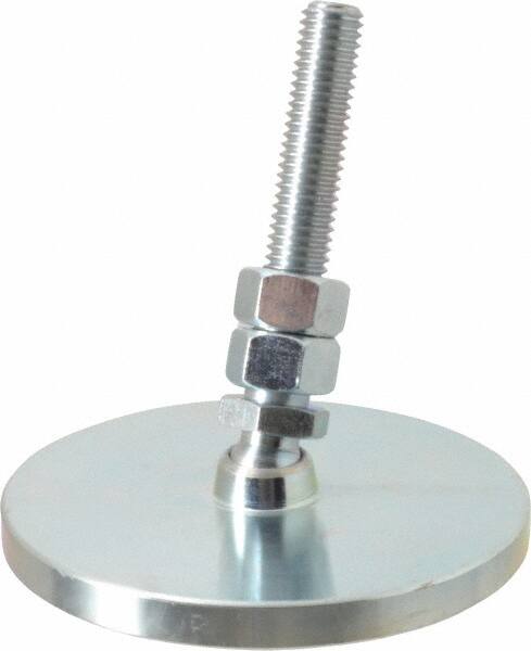 Gibraltar - 1/2-13 Bolt Thread, Studded Pivotal Stud Mount Leveling Pad & Mount - 3,500 Max Lb Capacity, 4" Base Diam - Americas Industrial Supply