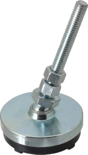 Gibraltar - 3/8-16 Bolt Thread, Studded Pivotal Stud Mount Leveling Pad & Mount - 1,500 Max Lb Capacity, 2-1/2" Base Diam - Americas Industrial Supply