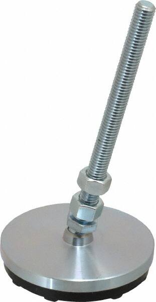 Gibraltar - 1/2-13 Bolt Thread, Studded Pivotal Stud Mount Leveling Pad & Mount - 3,000 Max Lb Capacity, 4" Base Diam - Americas Industrial Supply