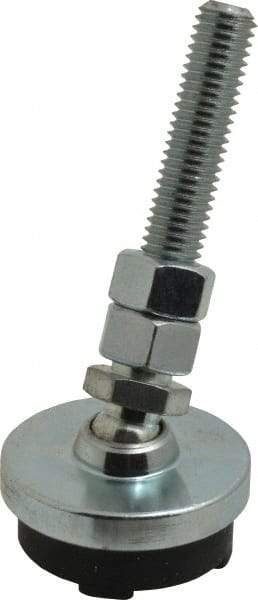 Gibraltar - 1/2-13 Bolt Thread, Studded Pivotal Stud Mount Leveling Pad & Mount - 3,500 Max Lb Capacity, 2" Base Diam - Americas Industrial Supply