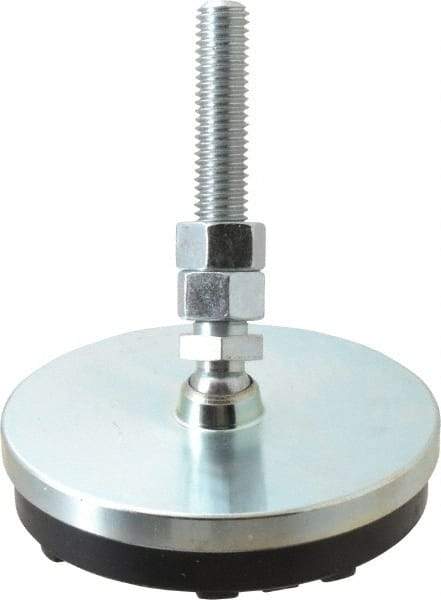 Gibraltar - 1/2-13 Bolt Thread, Studded Pivotal Stud Mount Leveling Pad & Mount - 3,500 Max Lb Capacity, 4" Base Diam - Americas Industrial Supply