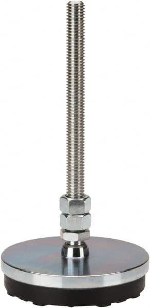 Gibraltar - 1/2-13 Bolt Thread, Studded Pivotal Stud Mount Leveling Pad & Mount - 3,500 Max Lb Capacity, 4" Base Diam - Americas Industrial Supply