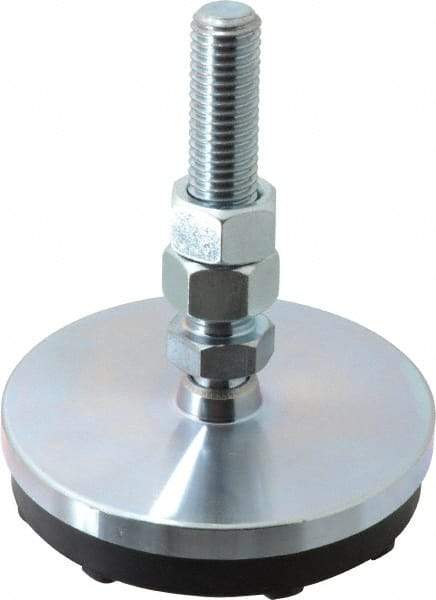 Gibraltar - 5/8-11 Bolt Thread, Studded Pivotal Stud Mount Leveling Pad & Mount - 5,000 Max Lb Capacity, 4" Base Diam - Americas Industrial Supply