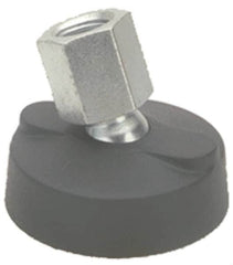Gibraltar - 4000 Lb Capacity, 1/2-13 Thread, 1-5/8" OAL, Stainless Steel Stud, Tapped Pivotal Socket Mount Leveling Mount - Material Grade 303, 2" Base Diam, Stainless Steel Pad - Americas Industrial Supply