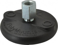 Gibraltar - 5000 Lb Capacity, 1/2-13 Thread, 1-5/8" OAL, Steel Stud, Tapped Pivotal Socket Mount Leveling Mount - Material Grade 1214, 3" Base Diam, Glass Filled Nylon Pad - Americas Industrial Supply