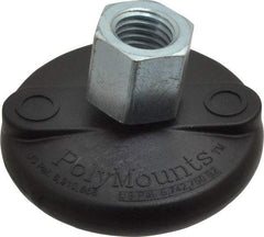 Gibraltar - 5000 Lb Capacity, 3/4-10 Thread, 1-5/8" OAL, Steel Stud, Tapped Pivotal Socket Mount Leveling Mount - Material Grade 1214, 3" Base Diam, Elastomer Pad - Americas Industrial Supply