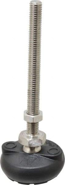 Gibraltar - 3/8-16 Bolt Thread, Studded Pivotal Stud Mount Leveling Pad & Mount - 4,000 Max Lb Capacity, 2" Base Diam - Americas Industrial Supply