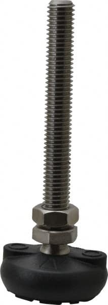 Gibraltar - 1/2-13 Bolt Thread, Studded Pivotal Stud Mount Leveling Pad & Mount - 4,000 Max Lb Capacity, 2" Base Diam - Americas Industrial Supply