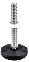 Gibraltar - M20 Bolt Thread, Studded Pivotal Stud Mount Leveling Pad & Mount - 2,270 Kg Capacity, 76mm Base Diam - Americas Industrial Supply