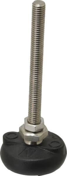 Gibraltar - 3/8-16 Bolt Thread, Studded Pivotal Stud Mount Leveling Pad & Mount - 4,000 Max Lb Capacity, 2" Base Diam - Americas Industrial Supply