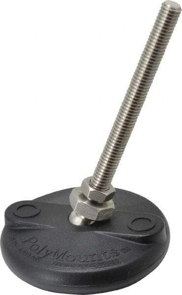 Gibraltar - 3/8-16 Bolt Thread, Studded Pivotal Stud Mount Leveling Pad & Mount - 5,000 Max Lb Capacity, 3" Base Diam - Americas Industrial Supply