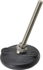 Gibraltar - 3/8-16 Bolt Thread, Studded Pivotal Stud Mount Leveling Pad & Mount - 5,000 Max Lb Capacity, 3" Base Diam - Americas Industrial Supply