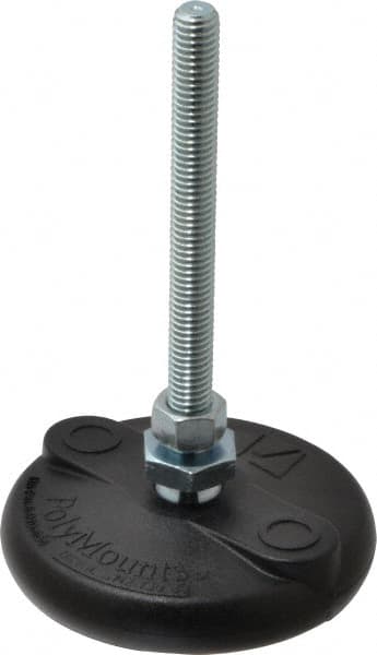 Gibraltar - 3/8-16 Bolt Thread, Studded Pivotal Stud Mount Leveling Pad & Mount - 5,000 Max Lb Capacity, 3" Base Diam - Americas Industrial Supply