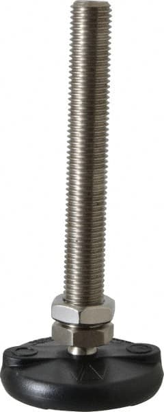 Gibraltar - M20 Bolt Thread, Studded Pivotal Stud Mount Leveling Pad & Mount - 2,270 Kg Capacity, 76mm Base Diam - Americas Industrial Supply