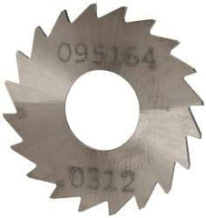 Made in USA - 1" Diam x 0.0313" Blade Thickness x 3/8" Arbor Hole Diam, 20 Tooth Slitting and Slotting Saw - Arbor Connection, Right Hand, Uncoated, Solid Carbide, Concave Ground - Americas Industrial Supply