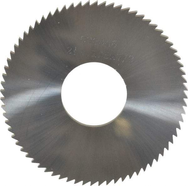 Made in USA - 2-1/2" Diam x 1/8" Blade Thickness x 7/8" Arbor Hole Diam, 72 Tooth Slitting and Slotting Saw - Arbor Connection, Solid Carbide, Concave Ground - Americas Industrial Supply