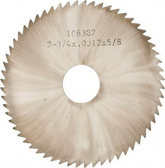 Made in USA - 2-3/4" Diam x 0.0313" Blade Thickness x 5/8" Arbor Hole Diam, 60 Tooth Slitting and Slotting Saw - Arbor Connection, Solid Carbide, Concave Ground - Americas Industrial Supply