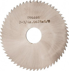 Made in USA - 2-3/4" Diam x 1/16" Blade Thickness x 5/8" Arbor Hole Diam, 60 Tooth Slitting and Slotting Saw - Arbor Connection, Solid Carbide, Concave Ground - Americas Industrial Supply