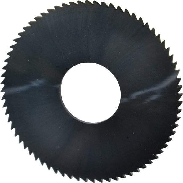 Made in USA - 3" Diam x 0.0938" Blade Thickness x 1" Arbor Hole Diam, 72 Tooth Slitting and Slotting Saw - Arbor Connection, Right Hand, Uncoated, Solid Carbide, 5° Rake, Concave Ground - Americas Industrial Supply