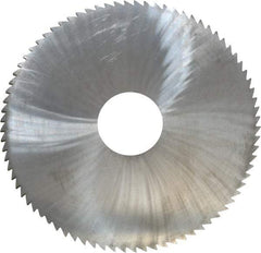 Made in USA - 4" Diam x 0.0938" Blade Thickness x 1" Arbor Hole Diam, 80 Tooth Slitting and Slotting Saw - Arbor Connection, Right Hand, Uncoated, Solid Carbide, 5° Rake, Concave Ground - Americas Industrial Supply