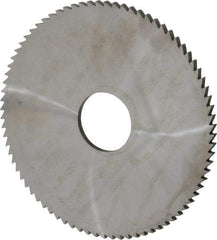 Made in USA - 4" Diam x 1/8" Blade Thickness x 1" Arbor Hole Diam, 80 Tooth Slitting and Slotting Saw - Arbor Connection, Right Hand, Uncoated, Solid Carbide, 5° Rake, Concave Ground - Americas Industrial Supply