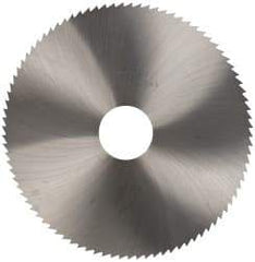 Made in USA - 5" Diam x 1/16" Blade Thickness x 1" Arbor Hole Diam, 100 Tooth Slitting and Slotting Saw - Arbor Connection, Right Hand, Uncoated, Solid Carbide, 5° Rake, Concave Ground - Americas Industrial Supply