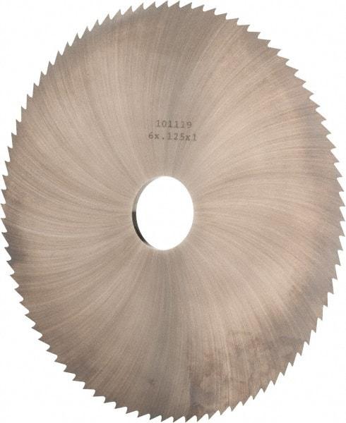 Made in USA - 6" Diam x 1/8" Blade Thickness x 1" Arbor Hole Diam, 120 Tooth Slitting and Slotting Saw - Arbor Connection, Solid Carbide, Concave Ground - Americas Industrial Supply