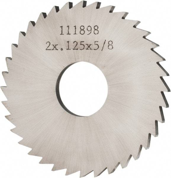 Made in USA - 2" Diam x 1/8" Blade Thickness x 5/8" Arbor Hole Diam, 36 Tooth Slitting and Slotting Saw - Arbor Connection, Solid Carbide, Concave Ground - Americas Industrial Supply