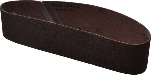 Made in USA - 2" Wide x 18-15/16" OAL, 50 Grit, Aluminum Oxide Abrasive Belt - Aluminum Oxide, Coarse, Coated - Americas Industrial Supply
