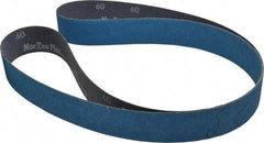 Norton - 1-1/2" Wide x 60" OAL, 60 Grit, Zirconia Alumina Abrasive Belt - Zirconia Alumina, Medium, Coated, Y Weighted Cloth Backing, Dry, Series R821 - Americas Industrial Supply