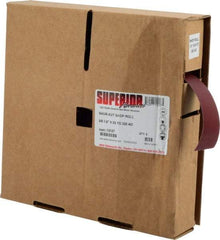 Superior Abrasives - 1-1/2" x 50 Yd 320 Grit Aluminum Oxide Cloth Roll - Extra Fine Grade, J Weighted Backing - Americas Industrial Supply