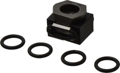 Mitee-Bite - 2,000 Lb Holding Force Single Vise Wedge Clamp - 0.79" Wide x 0.59" Deep x 3/7" High Base, 48 to 52 HRC, 0.79 to 0.98" Jaw Spread, 7 Lb/Ft Torque, 10-32 Screw Thread - Americas Industrial Supply