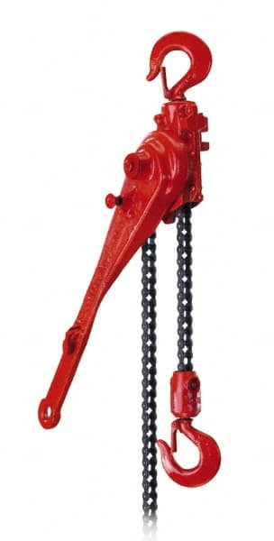 Coffing - 1,500 Lb Lifting Capacity, Lever Hoist - Made from Roller Chain, 56 Lb Avg Pull to Lift Rated Load, 1 Chain - Americas Industrial Supply