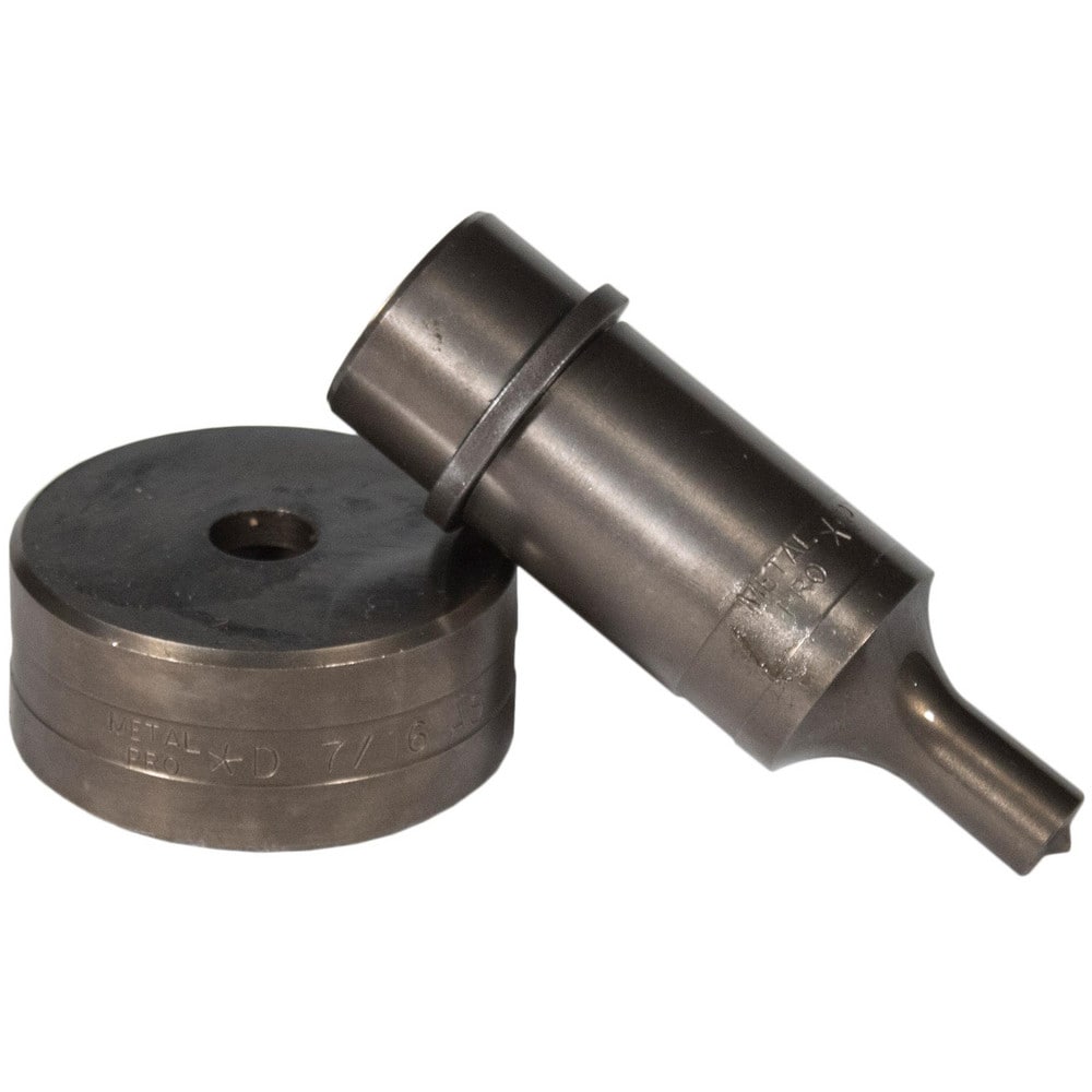 Ironworker Punch & Die Sets; Set Type: Punch & Die; Shape: Round; Punch/Die Shape: Round; Die Length: 2 in; Die Width: 7/16 in; Die Diameter: 7/16 in; Punch Length: 3.31 in; Punch Width: 1 in; Punch Diameter: 1 in; Number Of Pieces: 1; Punch Width/Diamete