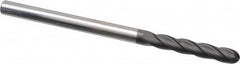 Niagara Cutter - 1/4" Diam, 1-3/8" LOC, 4 Flute Solid Carbide Ball End Mill - Diamond Finish, Single End, 4" OAL, 1/4" Shank Diam, Spiral Flute - Americas Industrial Supply
