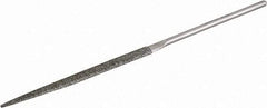 Grobet - 5-1/2" OAL Fine Half Round Needle Diamond File - 2-1/2 LOC, 126 Grit - Americas Industrial Supply