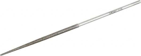 Grobet - 5-1/2" OAL Fine Round Needle Diamond File - 2-1/2 LOC, 126 Grit - Americas Industrial Supply