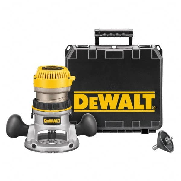 DeWALT - 1.75 hp, 24,500 RPM, Fixed Base Router Kit - 11 Amps, 1/4 and 1/2 Inch Collet - Americas Industrial Supply