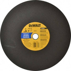 DeWALT - 14" Aluminum Oxide Cutoff Wheel - 7/64" Thick, 1" Arbor, 4,300 Max RPM, Use with Stationary Tools - Americas Industrial Supply