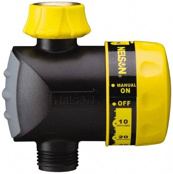 Nelson - Manual Lawn Sprinkler Timer - 2 Watering Modes, 1 Outlet, 3/4-18 National Hose Thread - Americas Industrial Supply