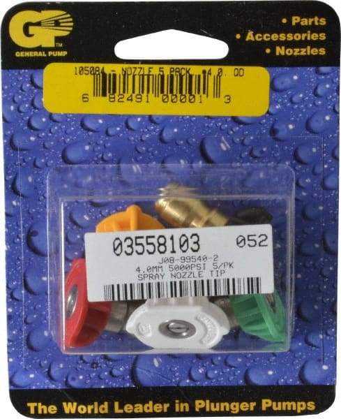 Value Collection - 5,000 psi Fixed, Quick Disconnect Pressure Washer Nozzle - 4mm Orifice Diam, 1/4" Thread - Americas Industrial Supply