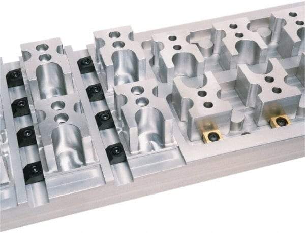Mitee-Bite - 0.72" OAL x 3/4" Overall Width, Standard Grip Nose, Brass Manual Edge Clamp - 0.43" High, 6mm Socket Cap Screw Slot, 0.024" Travel - Americas Industrial Supply