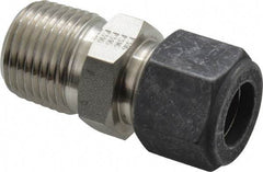 Parker - 1/2" OD, Stainless Steel Male Connector - 7/8" Hex, Comp x MNPT Ends - Americas Industrial Supply
