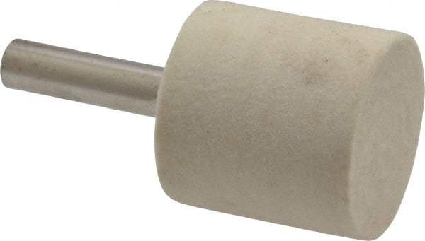 Value Collection - 1" Diam, 1/4" Shank Diam, Cylinder Shaped Mounted Bob - Hard Density, 1" Head Length, Wool Felt - Americas Industrial Supply