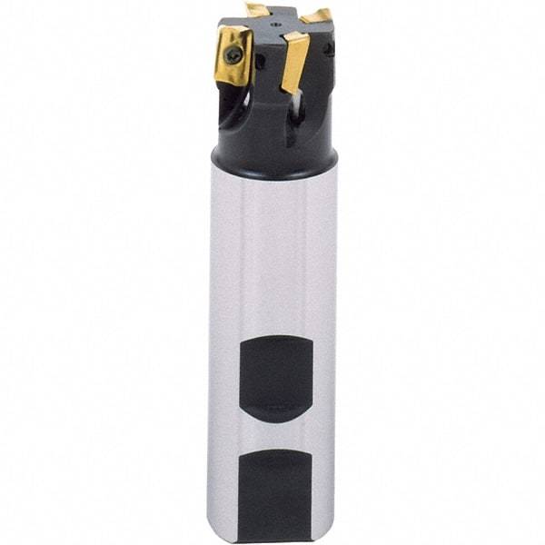 Iscar - 1-1/2" Cut Diam, 0.56" Max Depth of Cut, 1-1/2" Shank Diam, 7-3/4" OAL, Indexable Square Shoulder End Mill - Weldon Shank, 90° Lead Angle, Series Heli2000 - Americas Industrial Supply