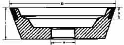 Made in USA - 5" Diam, 1-1/4" Hole Size, 1-3/4" Overall Thickness, 220 Grit, Type 11 Tool & Cutter Grinding Wheel - Very Fine Grade, Diamond - Americas Industrial Supply