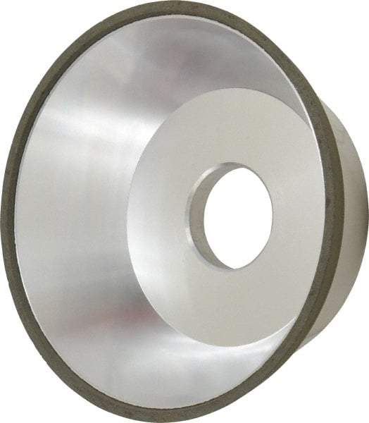 Made in USA - 5" Diam, 1-1/4" Hole Size, 1-3/4" Overall Thickness, 100 Grit, Type 11 Tool & Cutter Grinding Wheel - Fine Grade, Diamond - Americas Industrial Supply