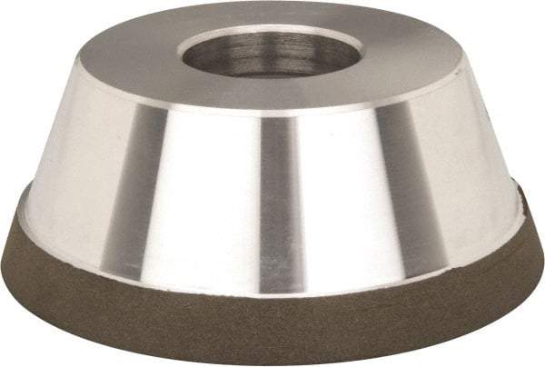 Made in USA - 3-3/4" Diam, 1-1/2" Hole Size, 1-1/2" Overall Thickness, 220 Grit, Type 11 Tool & Cutter Grinding Wheel - Very Fine Grade, Diamond, N Hardness - Americas Industrial Supply